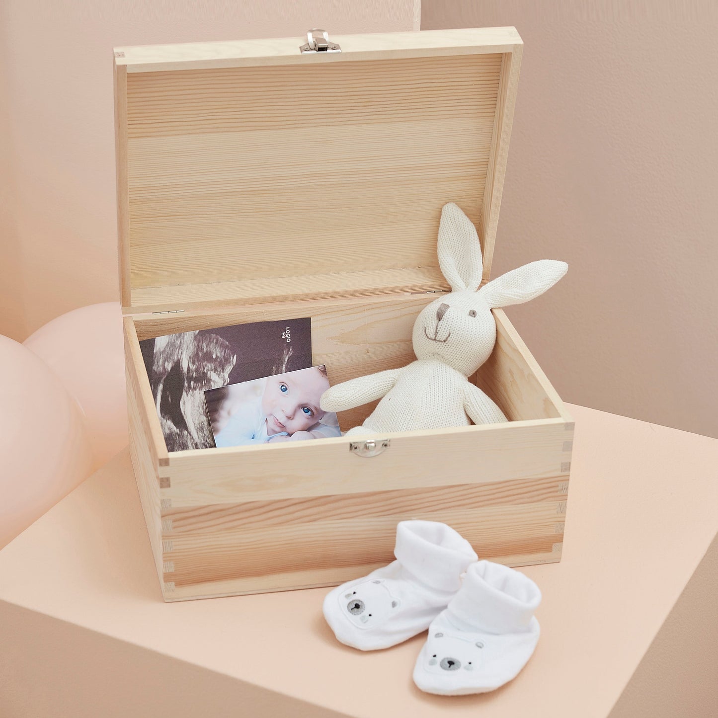 Wooden Baby Memory Keepsake Box- 4 Inner Pack