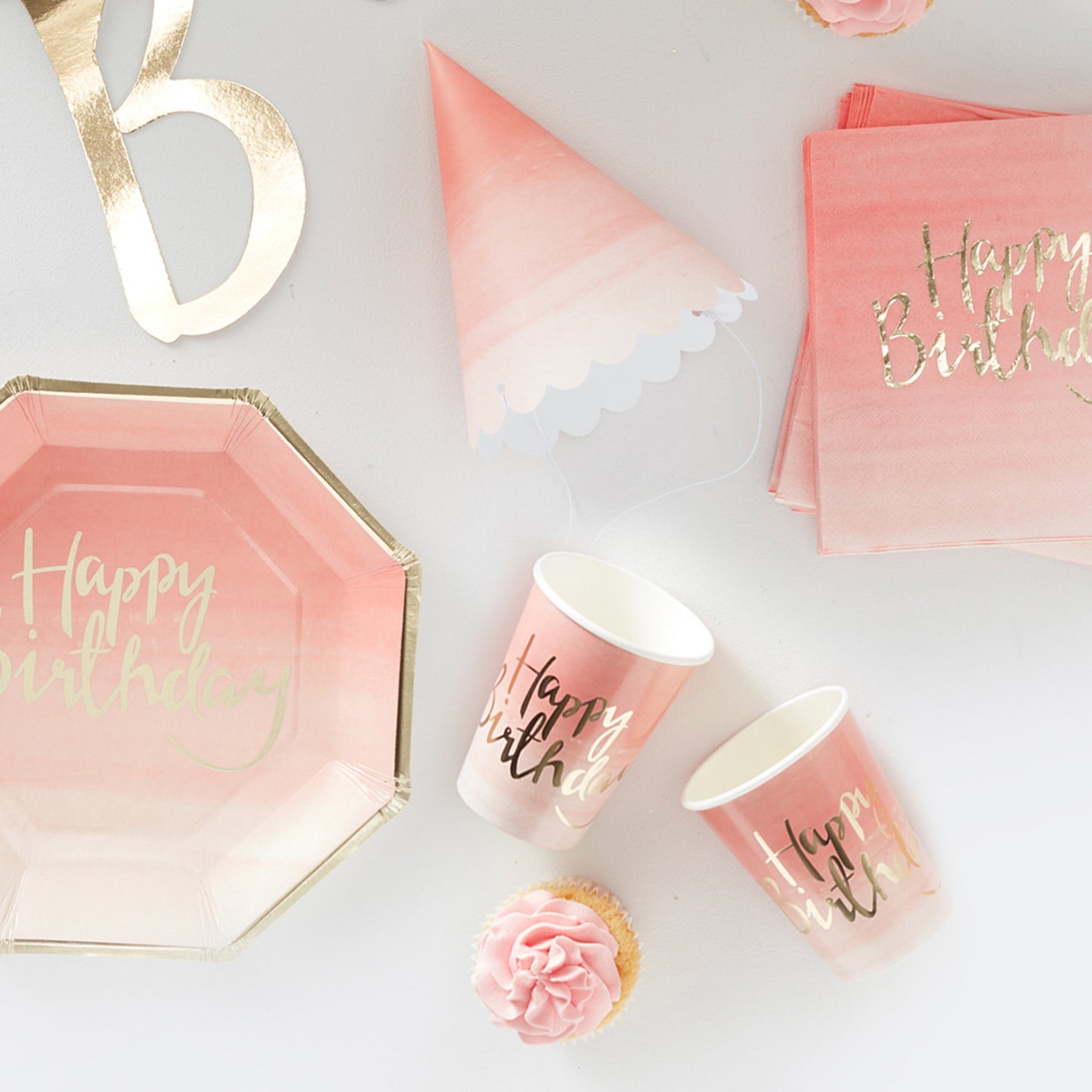 Pink and Gold Ombre Party In A Box- 5 Inner Pack