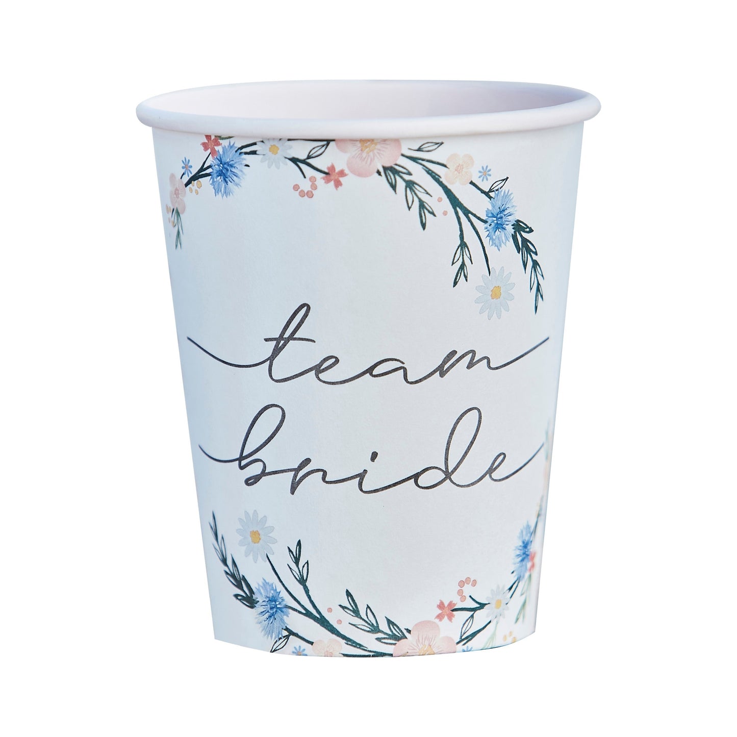 Boho Eco Floral Team Bride Hen Party Cups- 5 Inner Pack
