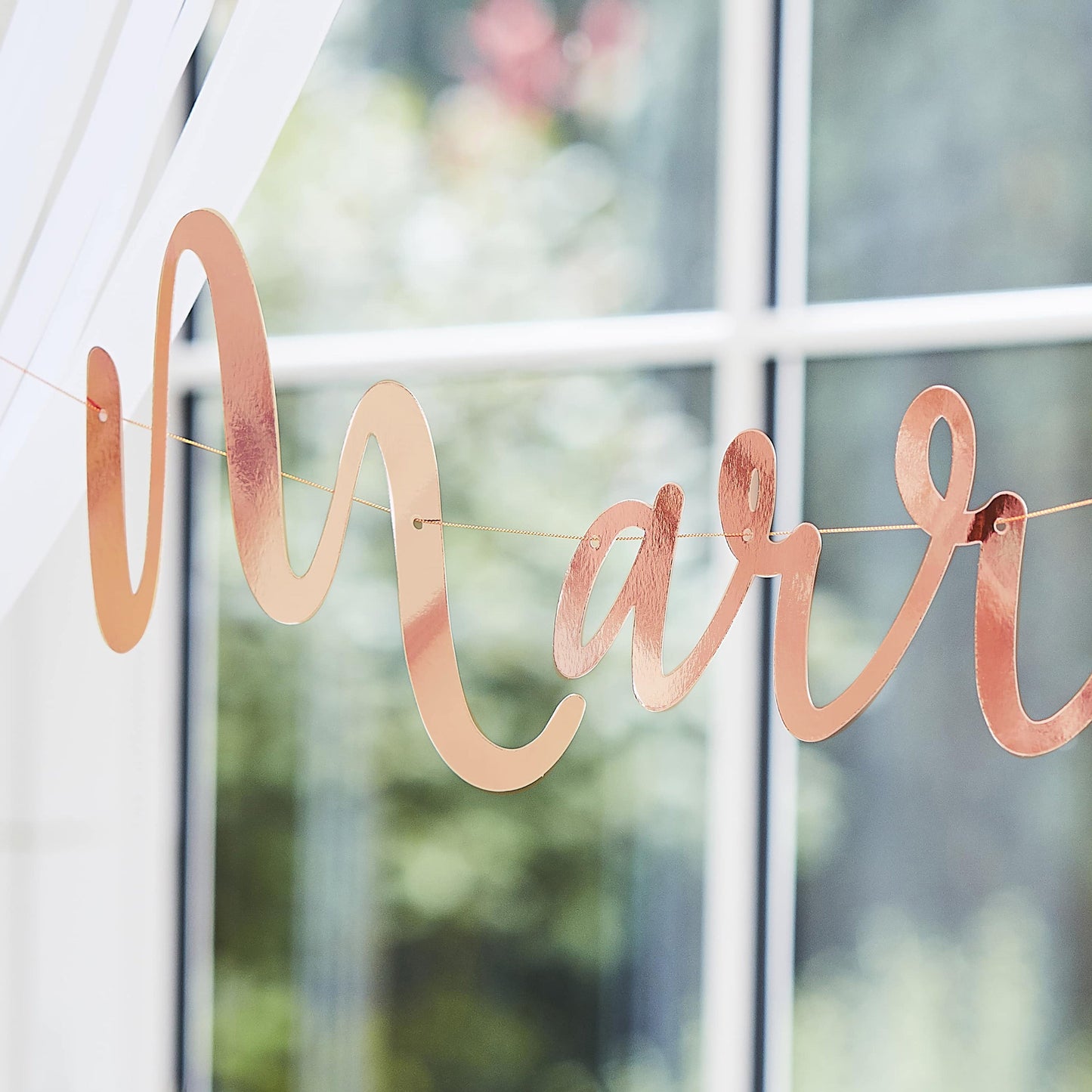 Rose Gold Scripted Just Married Banner- 5 Inner Pack