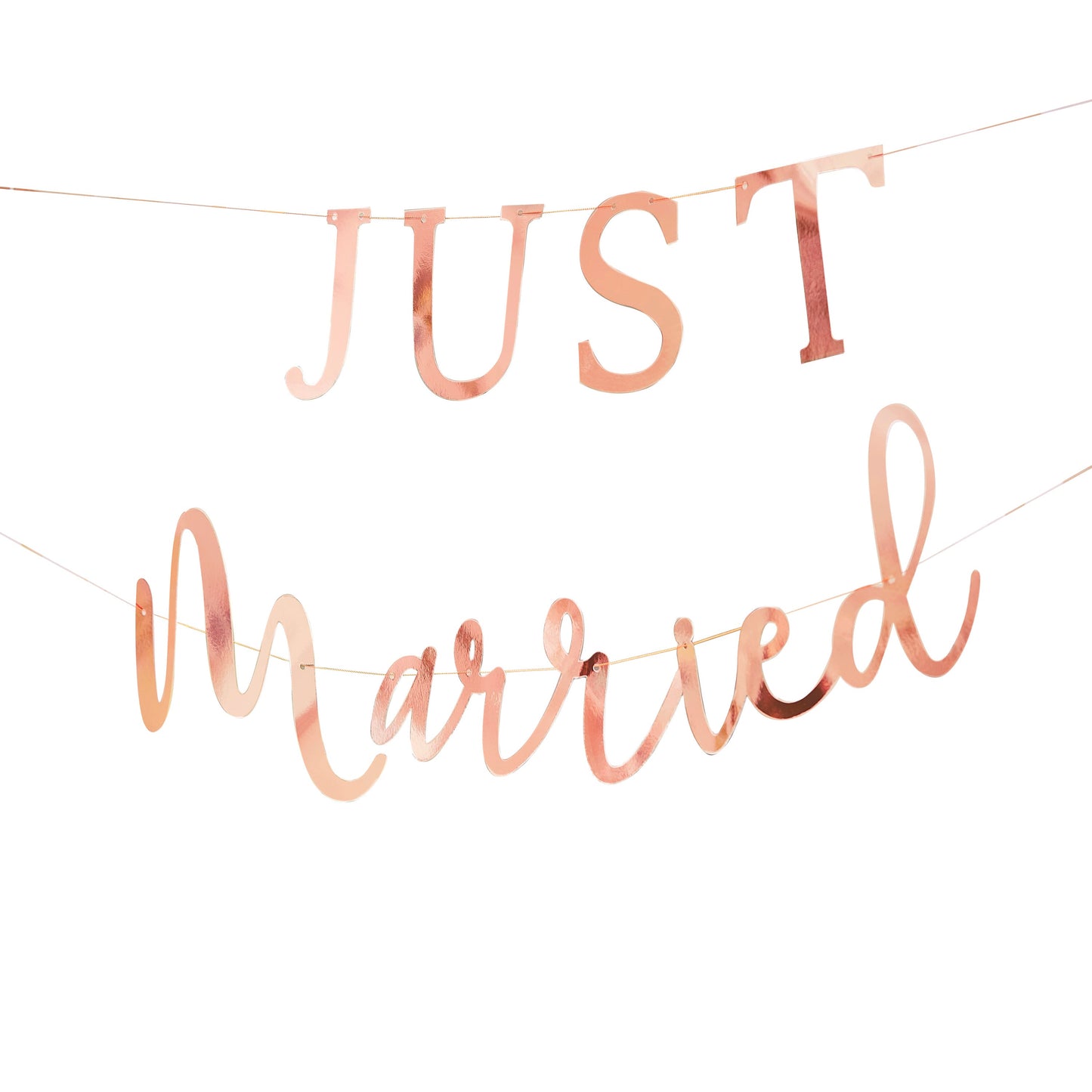 Rose Gold Scripted Just Married Banner- 5 Inner Pack