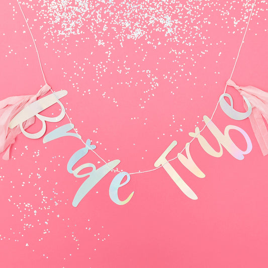Iridescent Bride Tribe Hen Party Banner- 5 Inner Pack