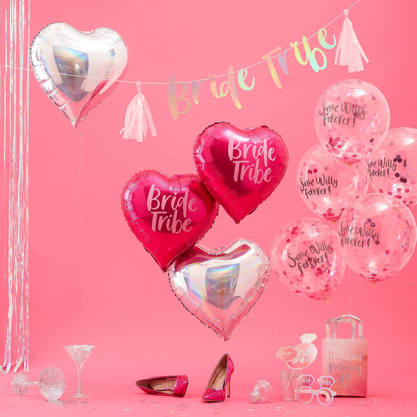 Iridescent Bride Tribe Hen Party Banner- 5 Inner Pack