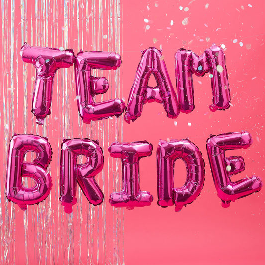 Hot Pink Team Bride Hen Party Balloons- 5 Inner Pack