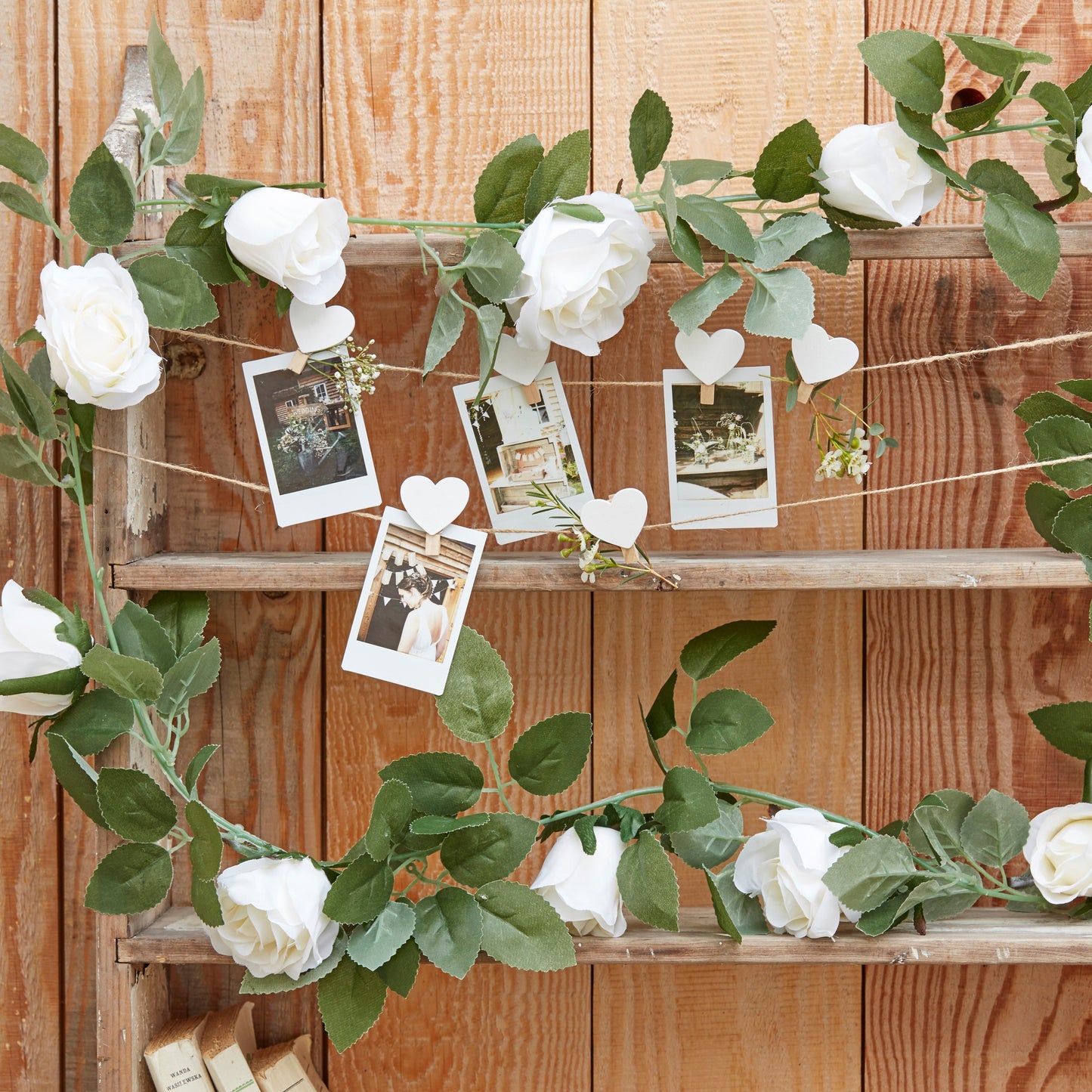 White Rose Artificial Foliage Garland- 10 Inner Pack