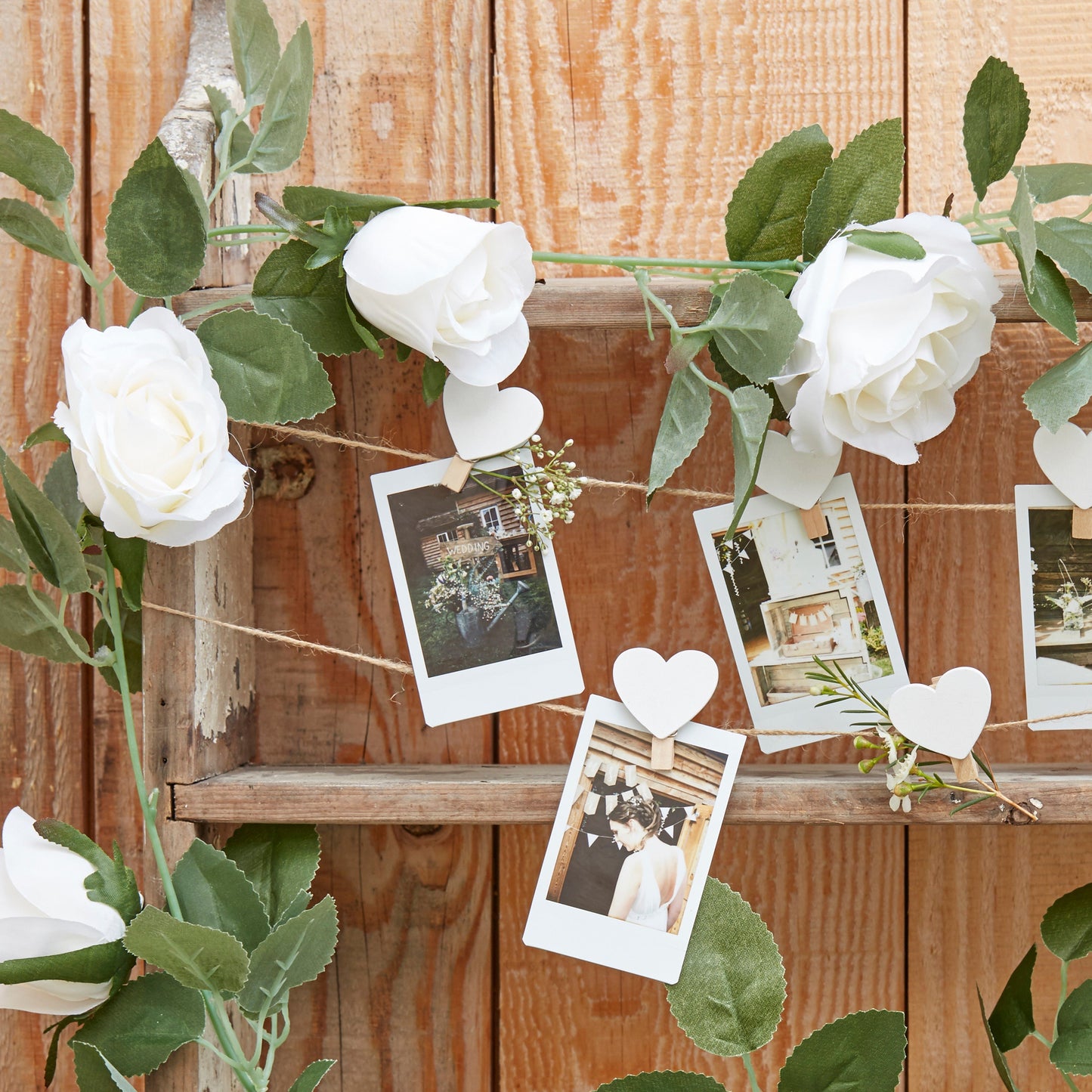 White Rose Artificial Foliage Garland- 10 Inner Pack