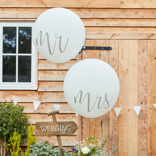 Giant Mr and Mrs Wedding Balloons- 10 Inner Pack