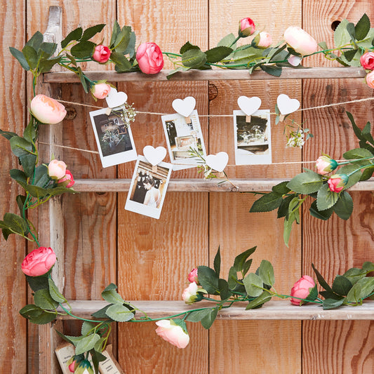 Artificial Pink Rose Garland Decoration- 10 Inner Pack