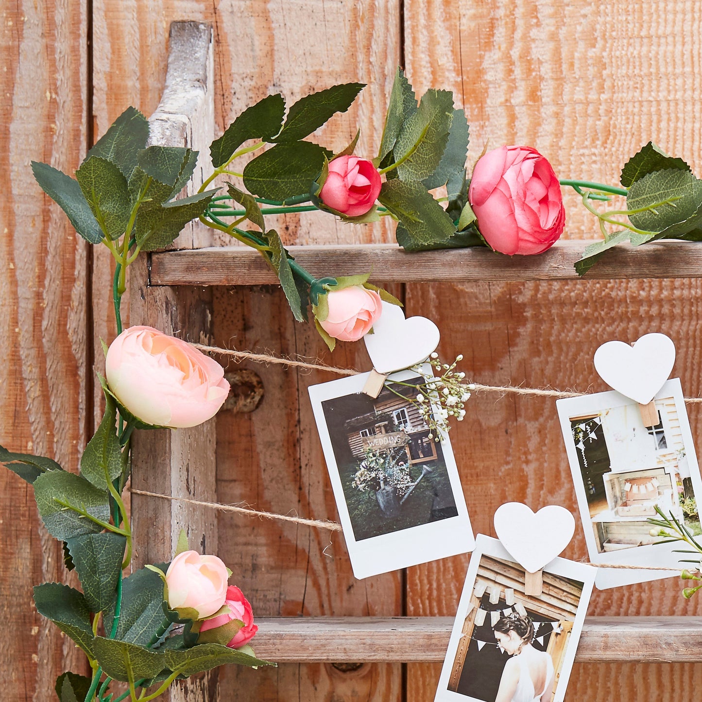 Artificial Pink Rose Garland Decoration- 10 Inner Pack