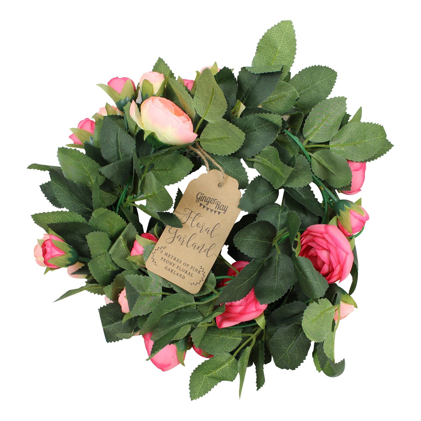 Artificial Pink Rose Garland Decoration- 10 Inner Pack
