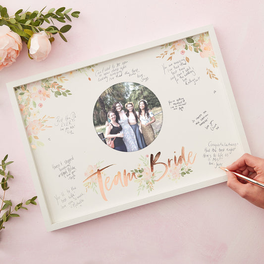 Floral Team Bride Hen Party Guest Book Frame- 5 Inner Pack
