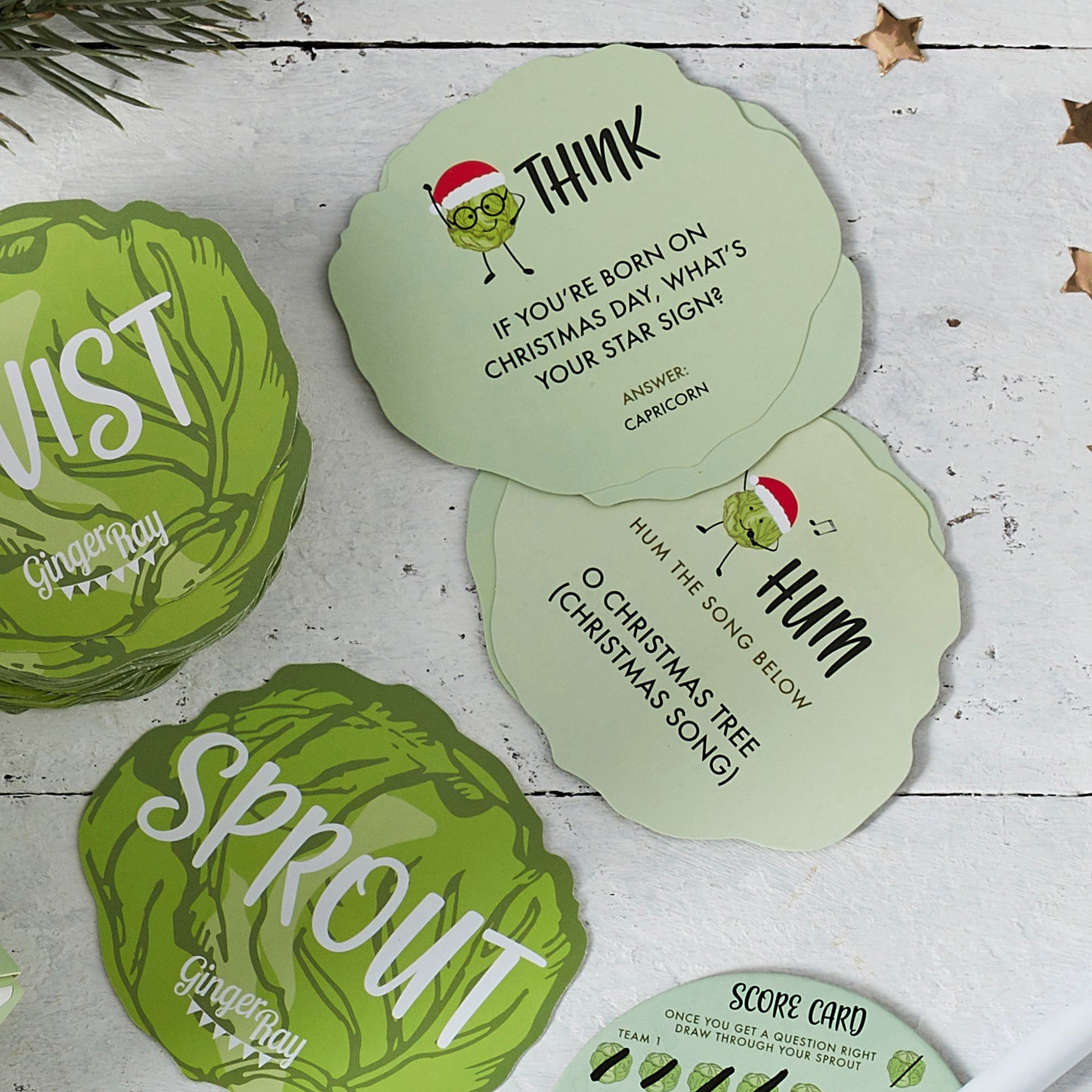 Twist & Sprout Christmas Family Party Game - Ginger Games- 5 Inner Pack