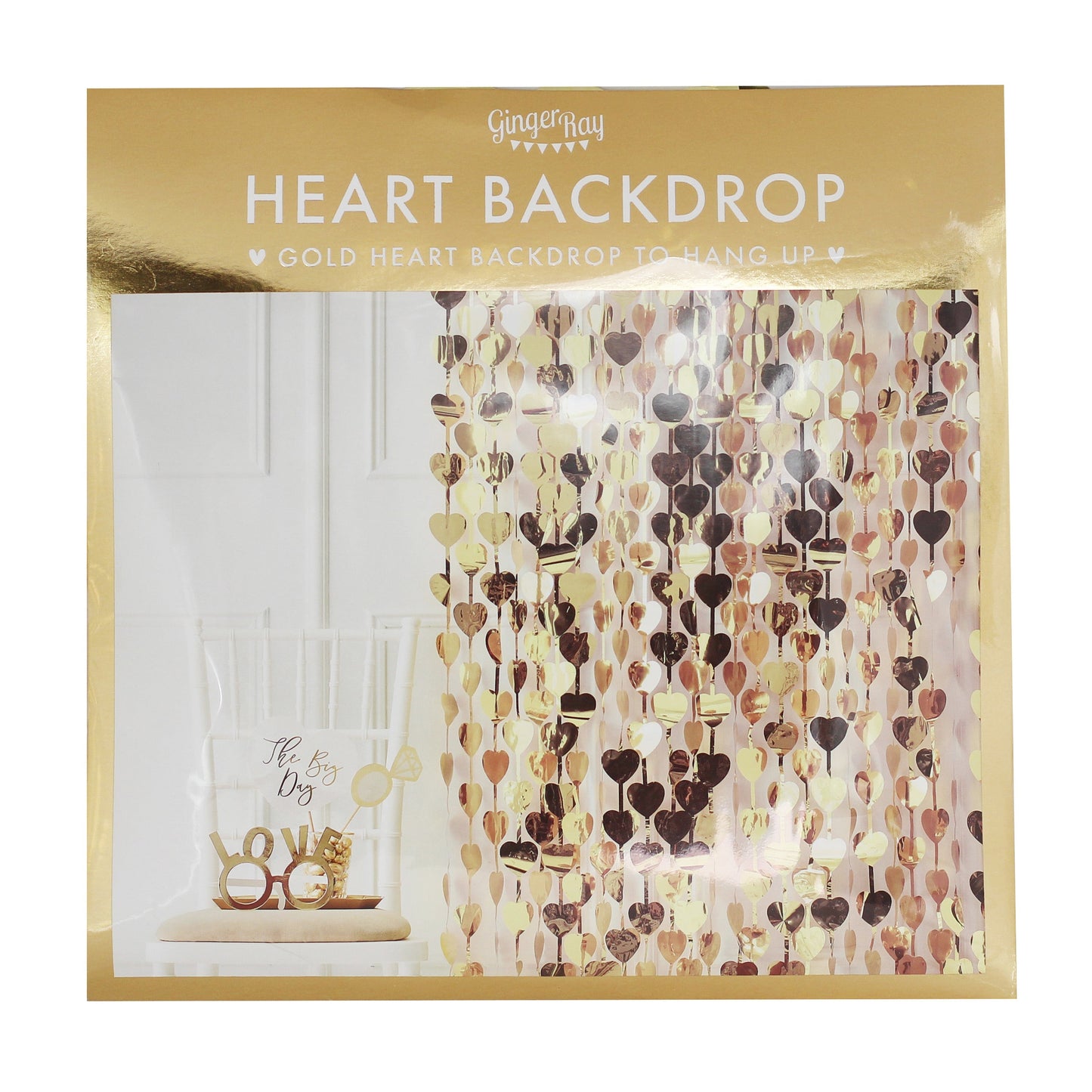 Gold Heart Party Backdrop- 5 Inner Pack
