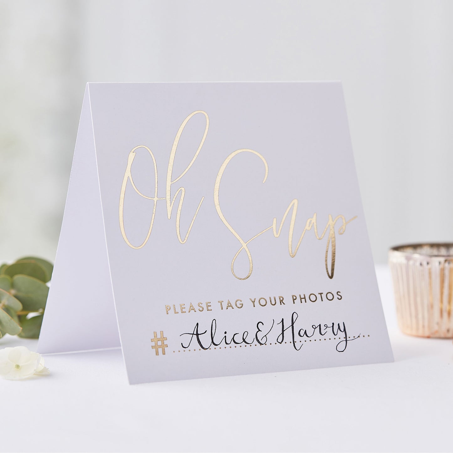 Gold Wedding Hashtag Instagram Cards- 10 Inner Pack