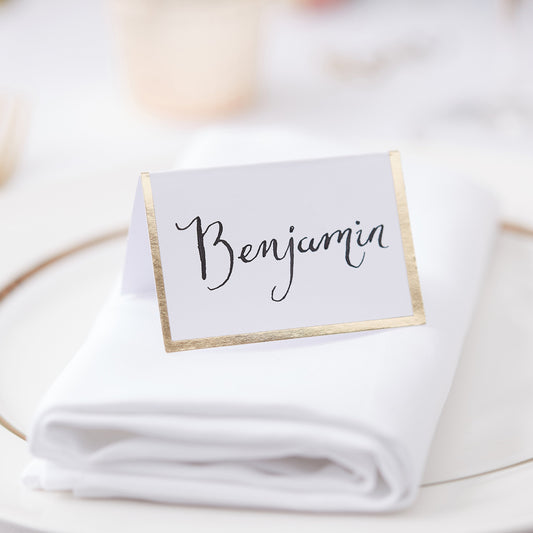 Gold Foiled Wedding Place Cards- 10 Inner Pack