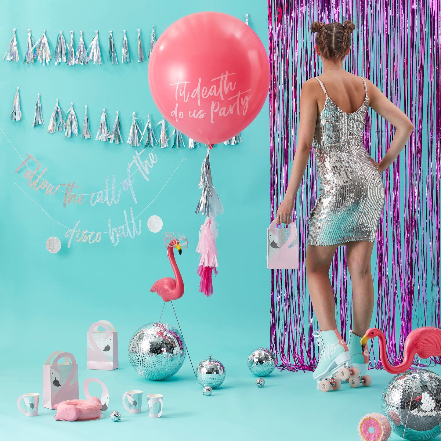 Giant Pink Til Death Do Us Party Balloon Kit- 10 Inner Pack