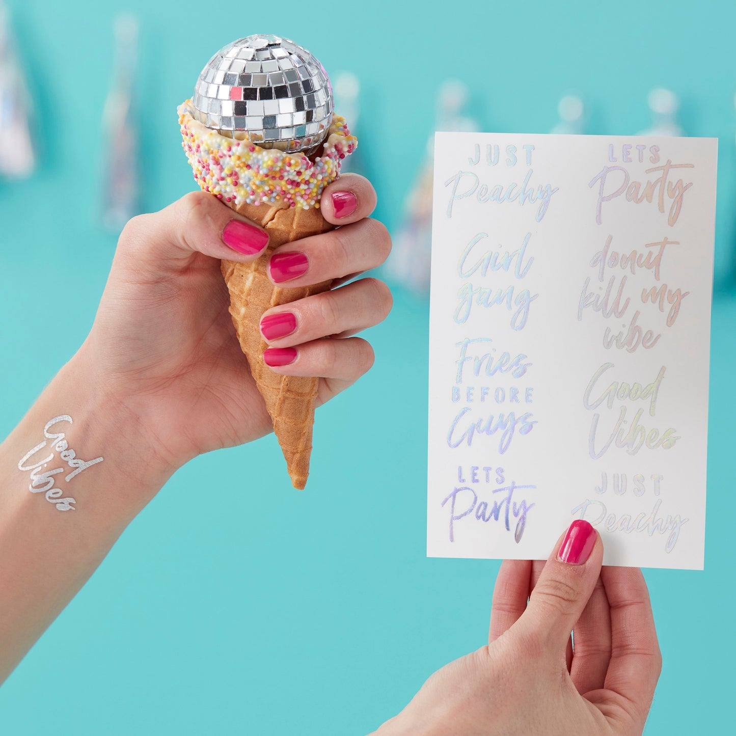 Iridescent Temporary Tattoos- 10 Inner Pack