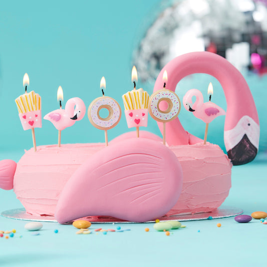 Fries Donut and Flamingo Shaped Candles Kit- 10 Inner Pack