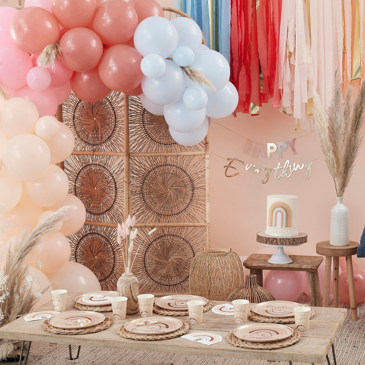 Pastel Hanging Streamer Party Backdrop- 5 Inner Pack