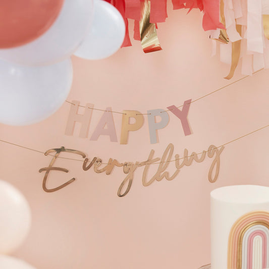 Pastel and Gold Happy Everything Party Bunting- 5 Inner Pack