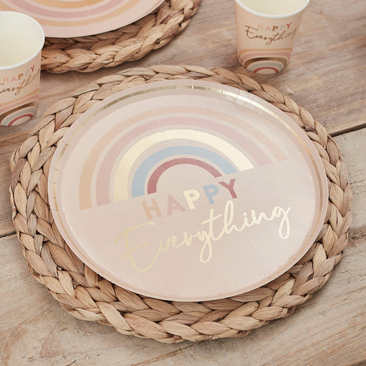 Happy Everything Natural Rainbow Plates- 5 Inner Pack