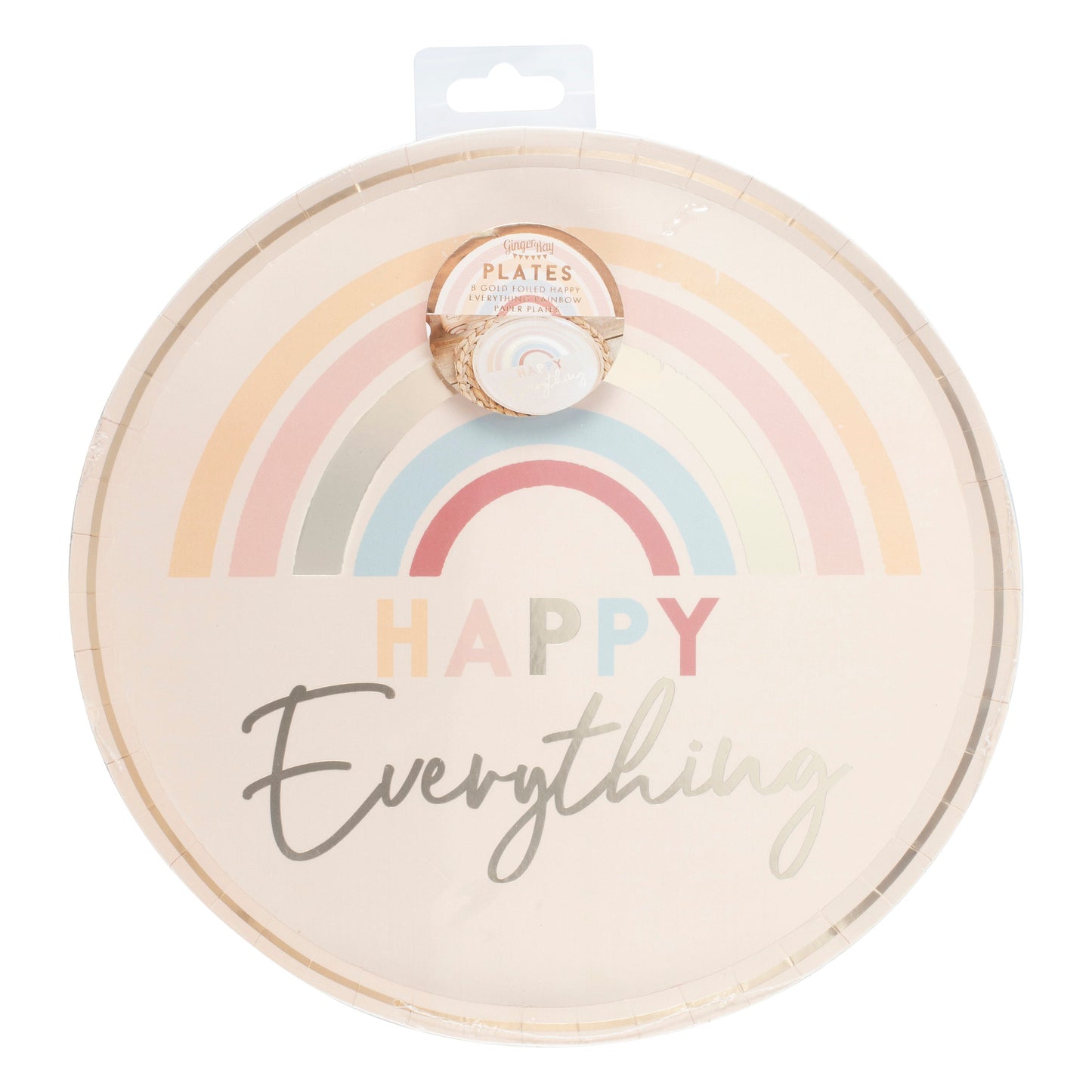 Happy Everything Natural Rainbow Plates- 5 Inner Pack