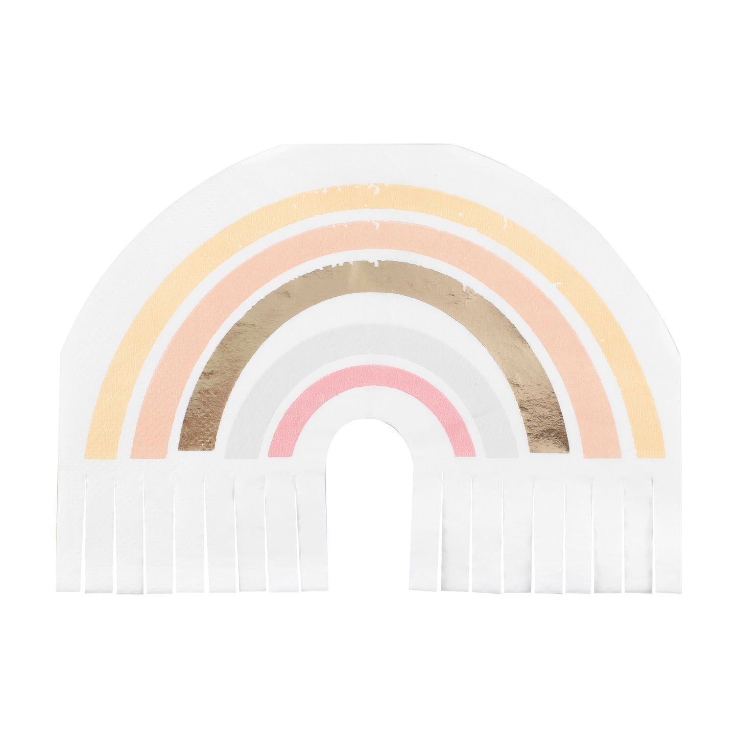 Gold Foiled Natural Rainbow Fringe Napkins- 5 Inner Pack