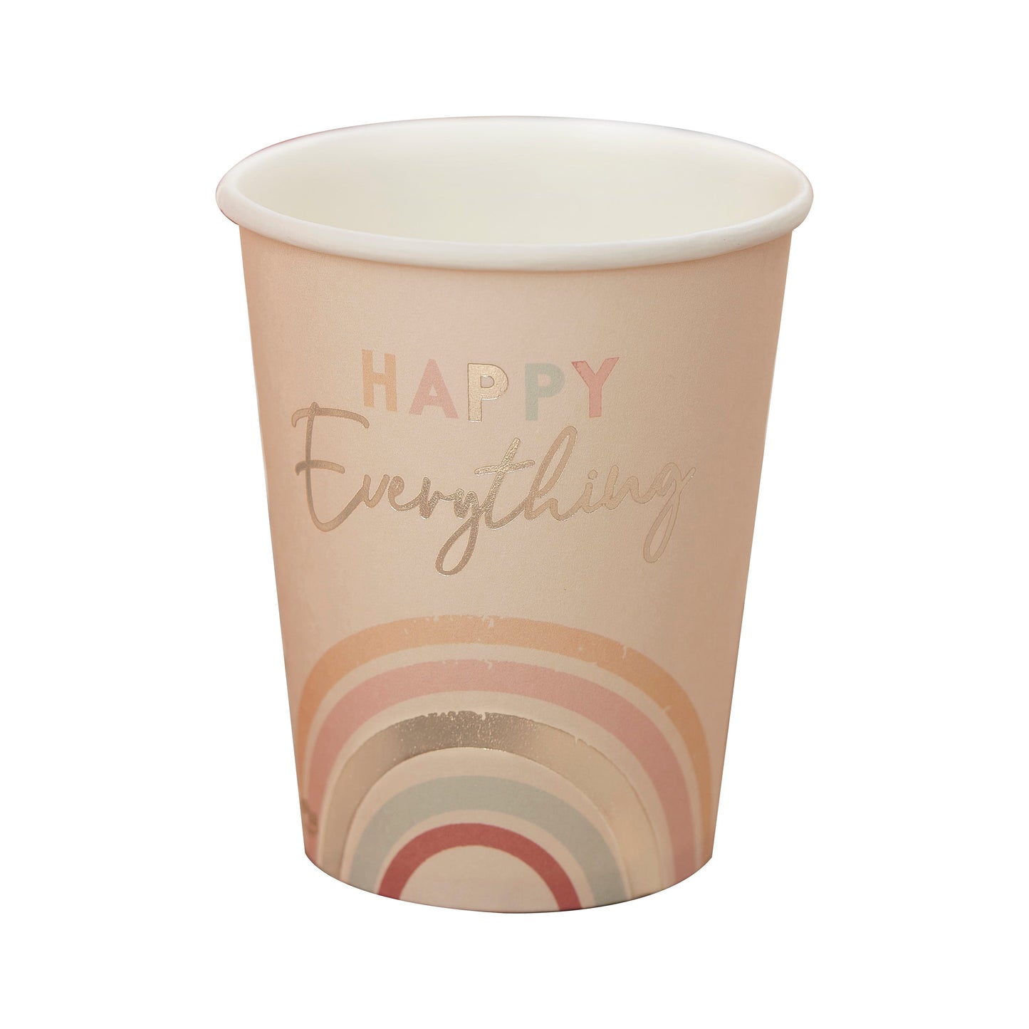 Happy Everything Natural Rainbow Birthday Party Cups- 5 Inner Pack