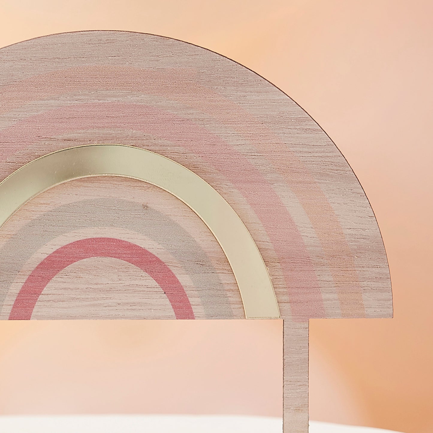 Wooden And Acrylic Rainbow Cake Topper- 5 Inner Pack