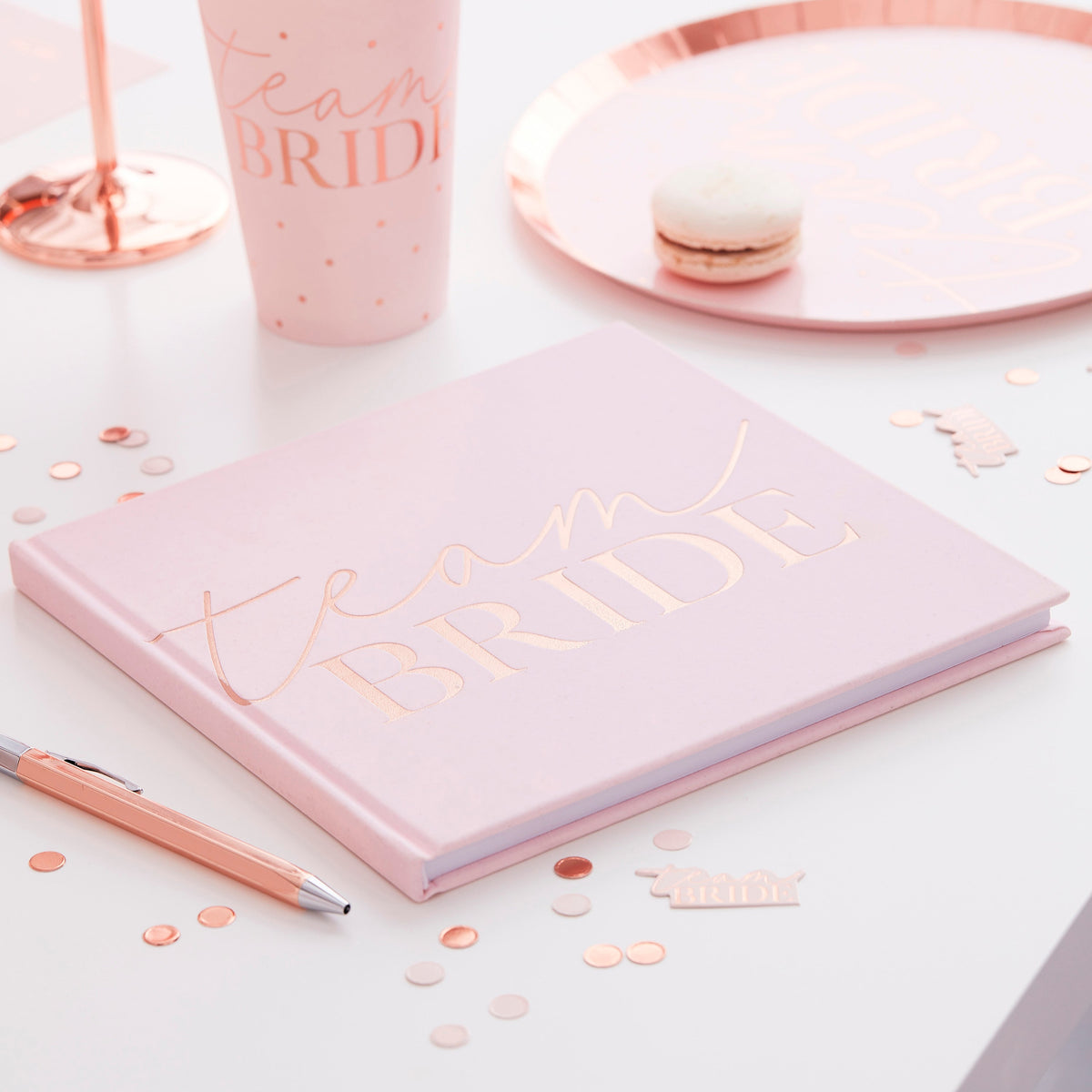 Pink Blush Velvet Team Bride Hen Party Guest Book- 5 Inner Pack