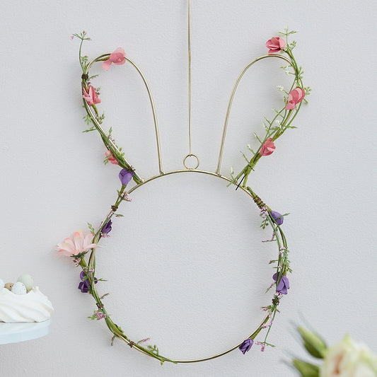 Contemporary Easter Bunny Wreath with Foliage- 5 Inner Pack