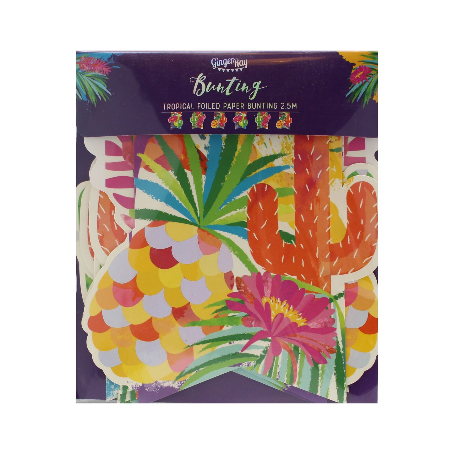 Iridescent Foiled Paper Bunting - Hot Summer- 5 Inner Pack