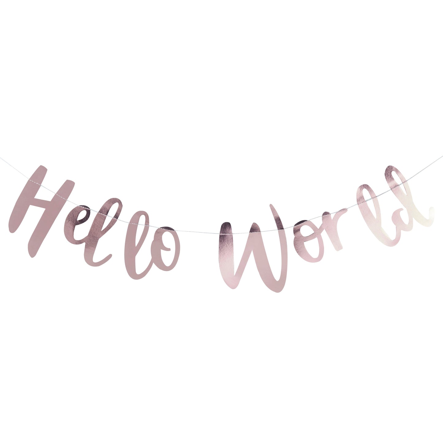 Hello World Rose Gold Baby Shower Bunting- 5 Inner Pack