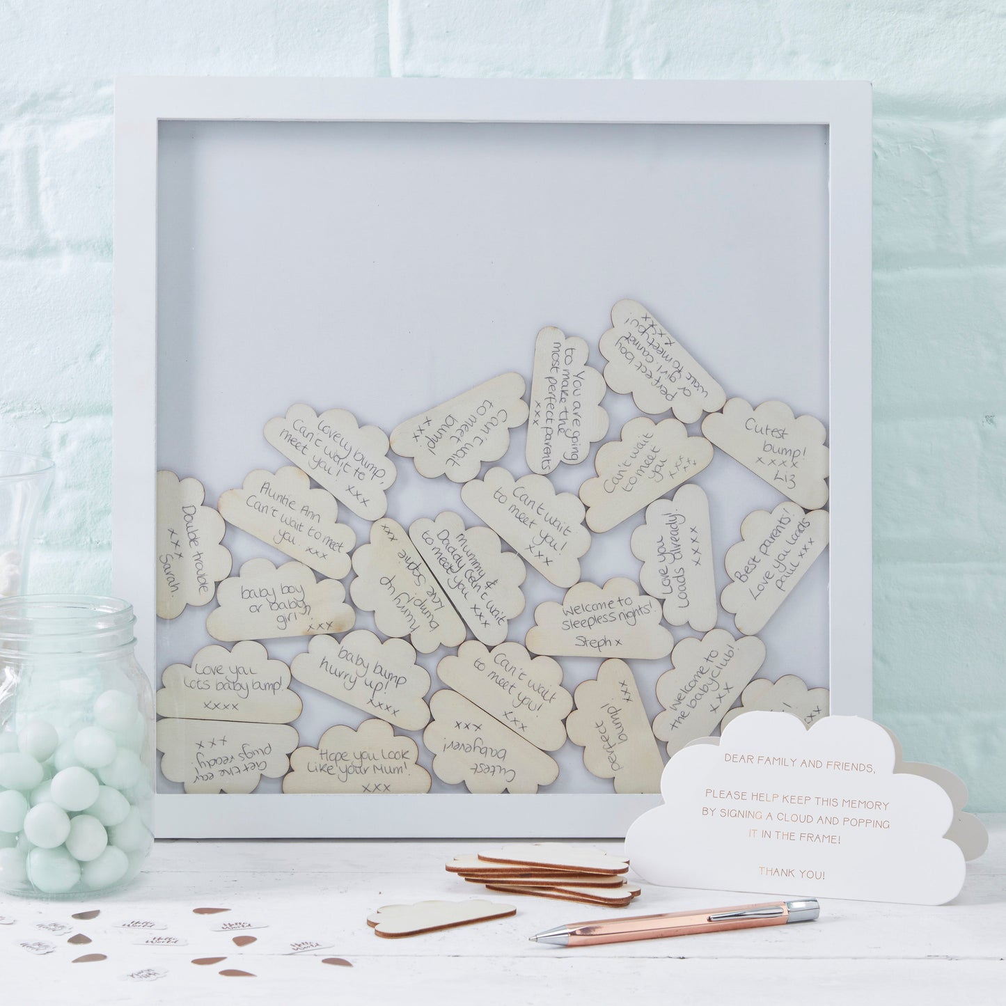 Cloud Drop Top Frame Guest Book Alternative- 5 Inner Pack