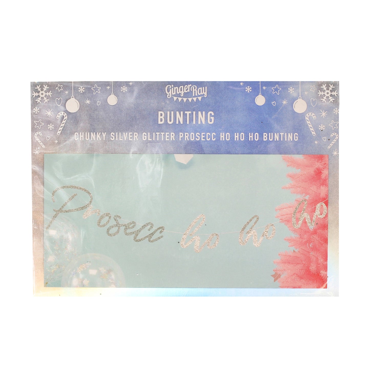 Iridescent Prosecco Ho Ho Bunting - Jolly Vibes- 10 Inner Pack