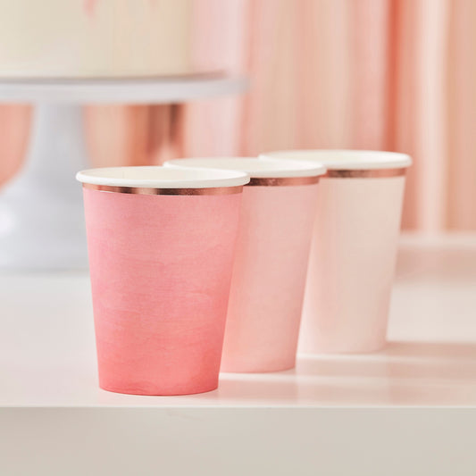Ombre Pink Paper Cups- 5 Inner Pack