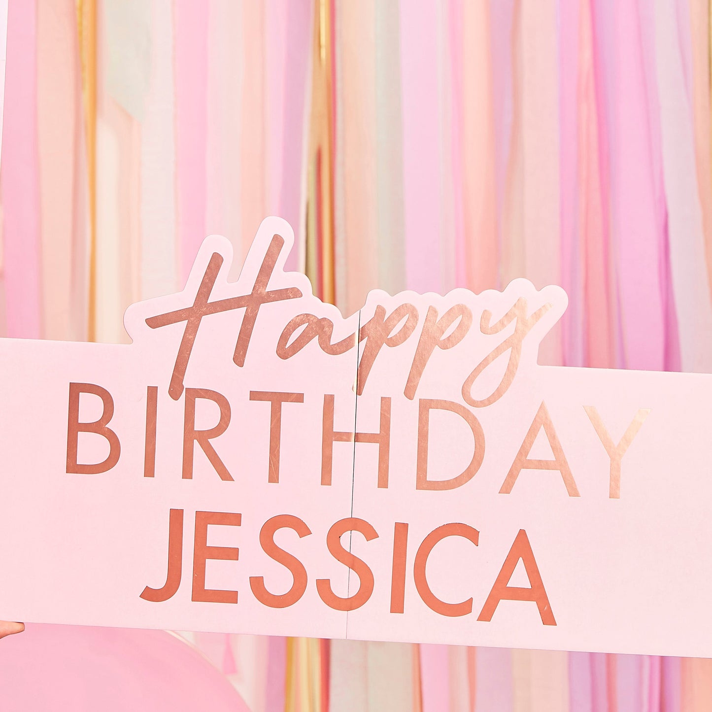 Rose Gold Foiled Personalised Happy Birthday Selfie Photo Booth Frame- 5 Inner Pack