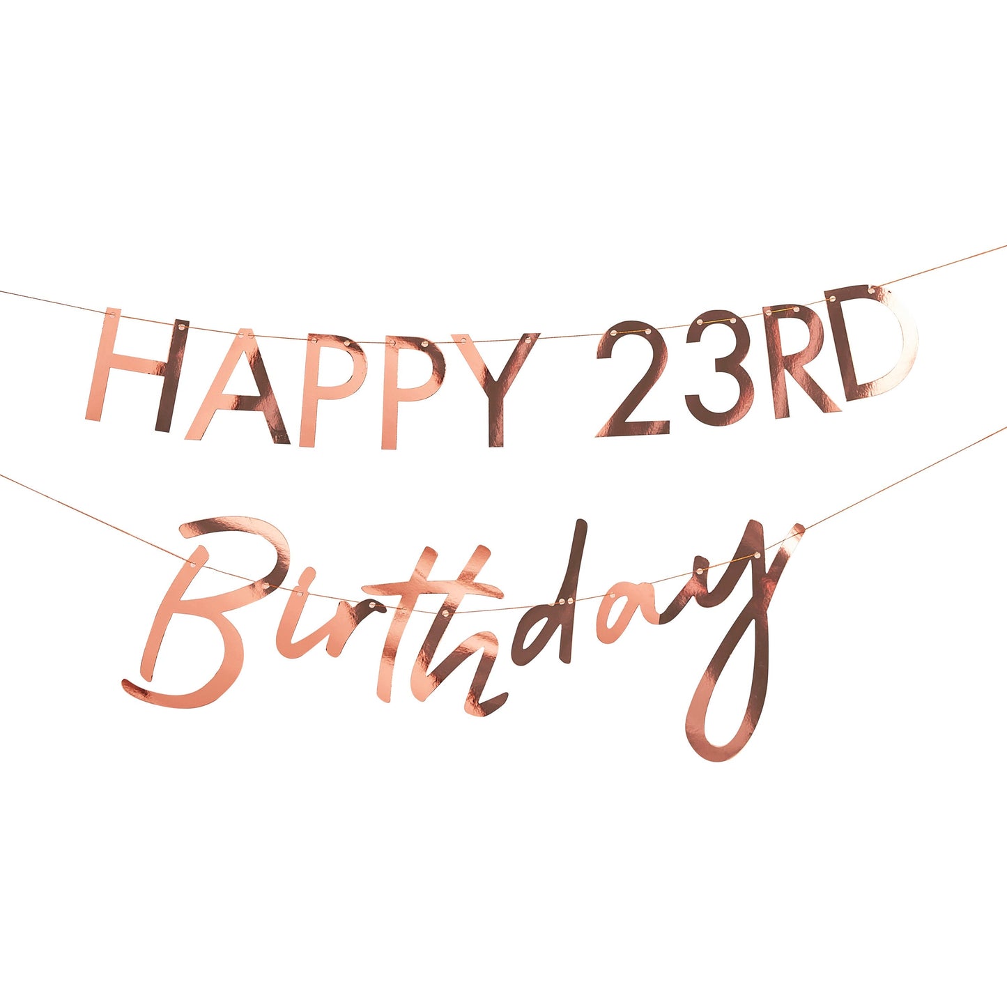 Customisable Milestone Rose Gold Birthday Banner- 5 Inner Pack