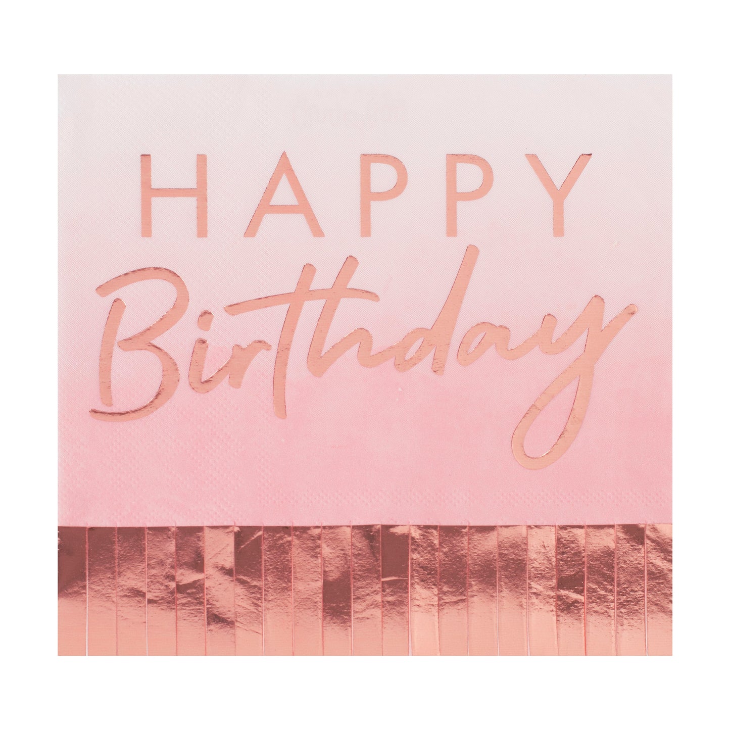 Rose Gold & Pink Ombre Fringe Paper Napkins- 5 Inner Pack
