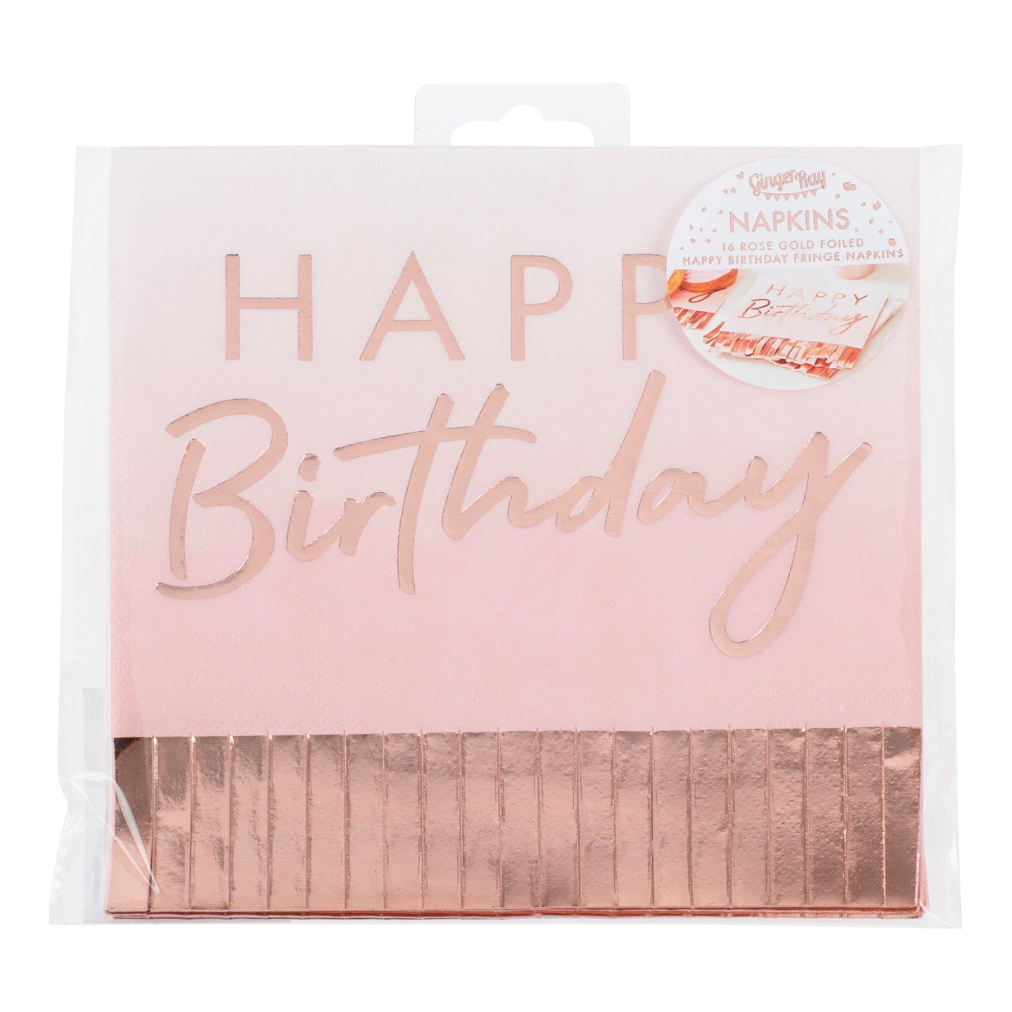 Rose Gold & Pink Ombre Fringe Paper Napkins- 5 Inner Pack