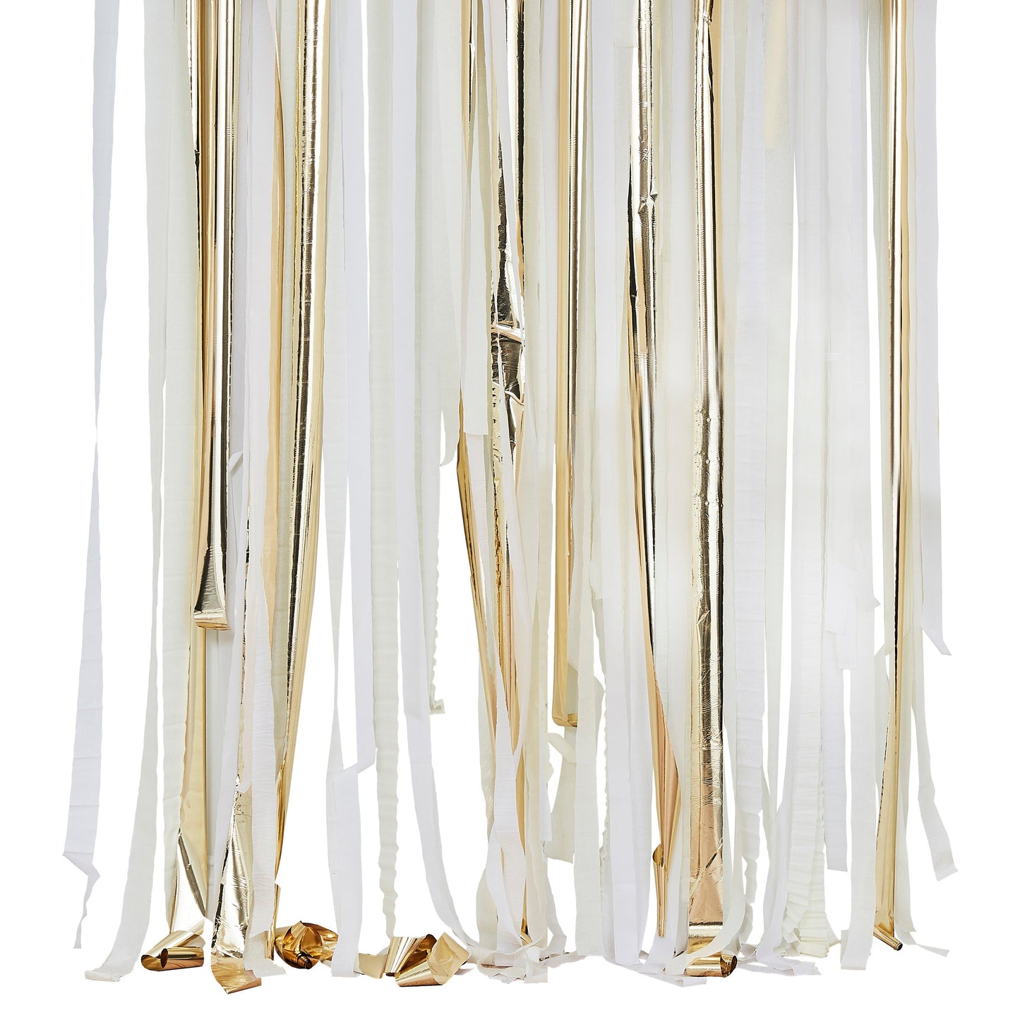 Gold Metallic Party Streamers Backdrop- 5 Inner Pack
