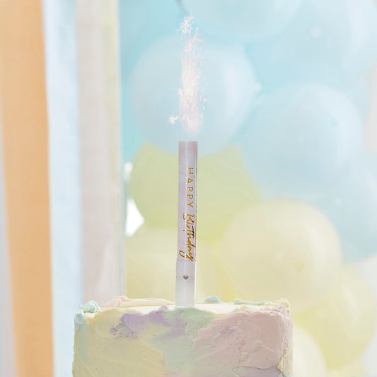 Musical Happy Birthday Sparkler Candle Fountain- 5 Inner Pack