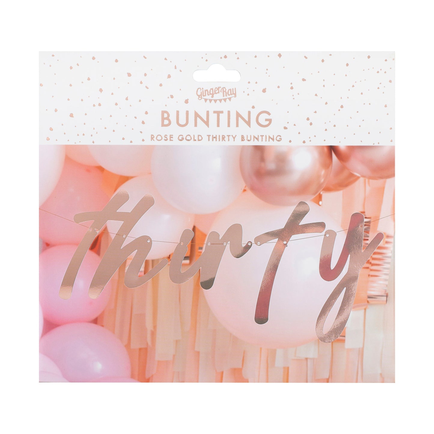 30th Rose Gold Happy Birthday Banner Bunting- 5 Inner Pack