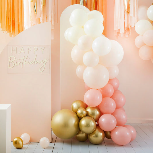 Peach and Gold Balloon Arch Kit- 5 Inner Pack