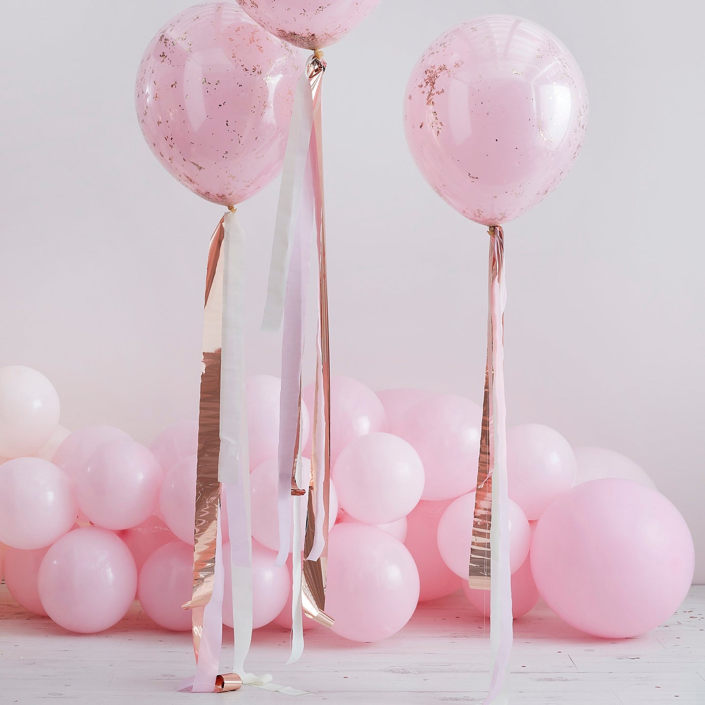 Rose Gold and Pink Streamer Balloon Tails- 5 Inner Pack