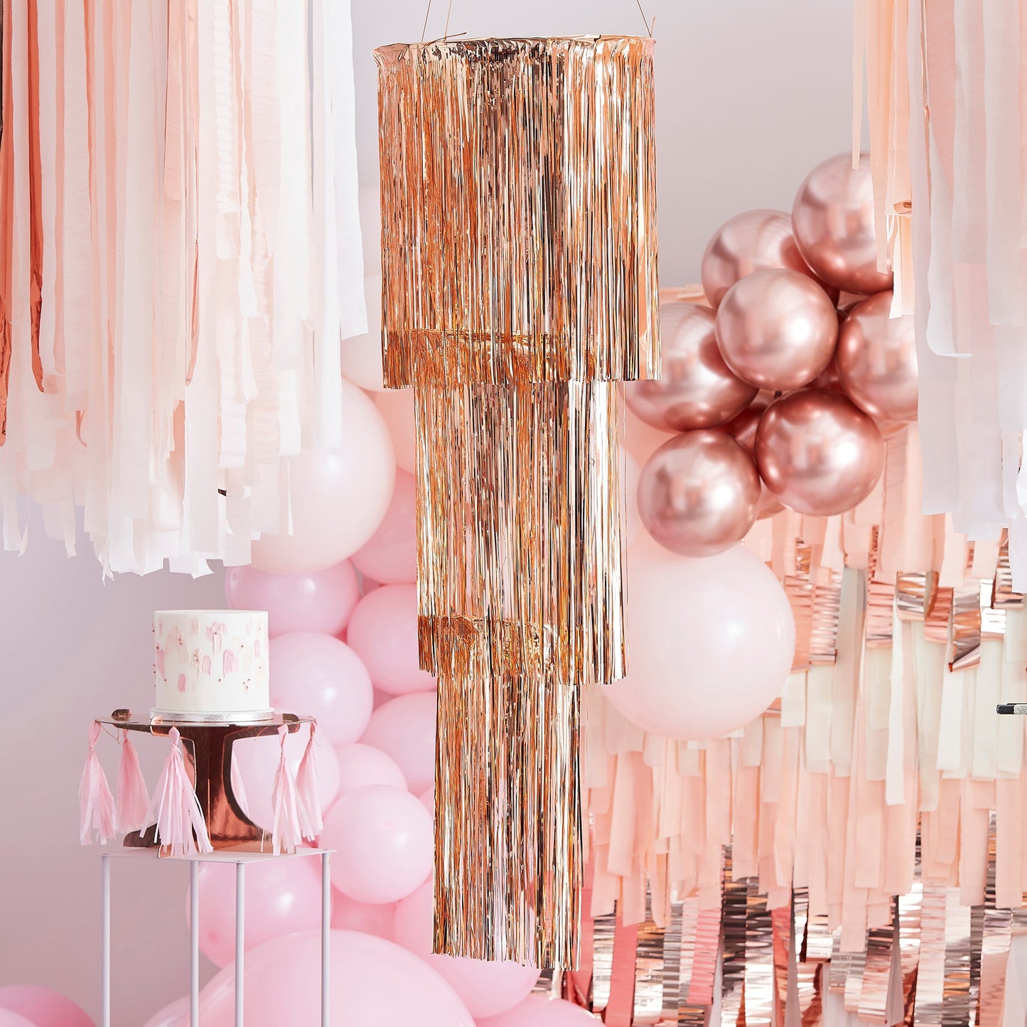 Rose Gold Fringe Chandelier- 5 Inner Pack