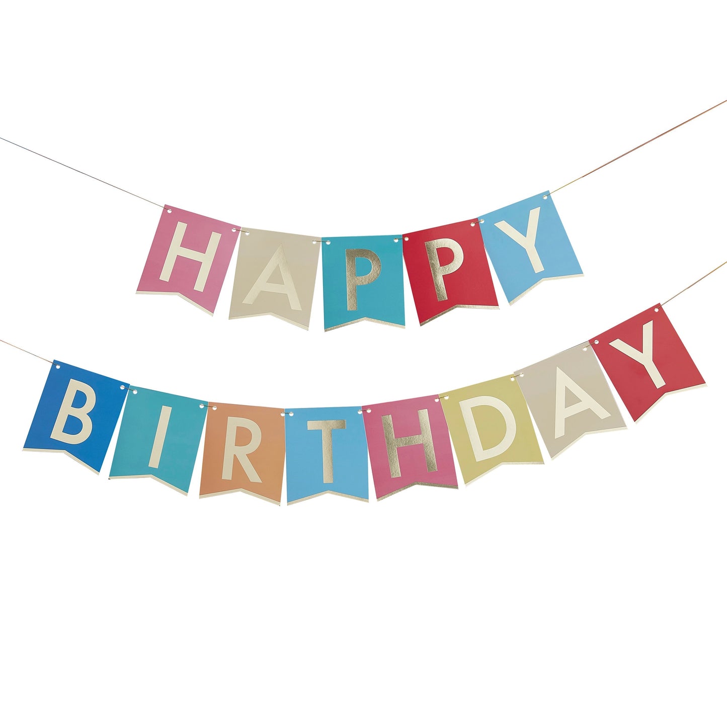 Multi-Coloured Happy Birthday Banner Bunting- 5 Inner Pack