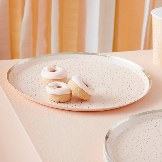 Peach and Gold Party Plates- 5 Inner Pack