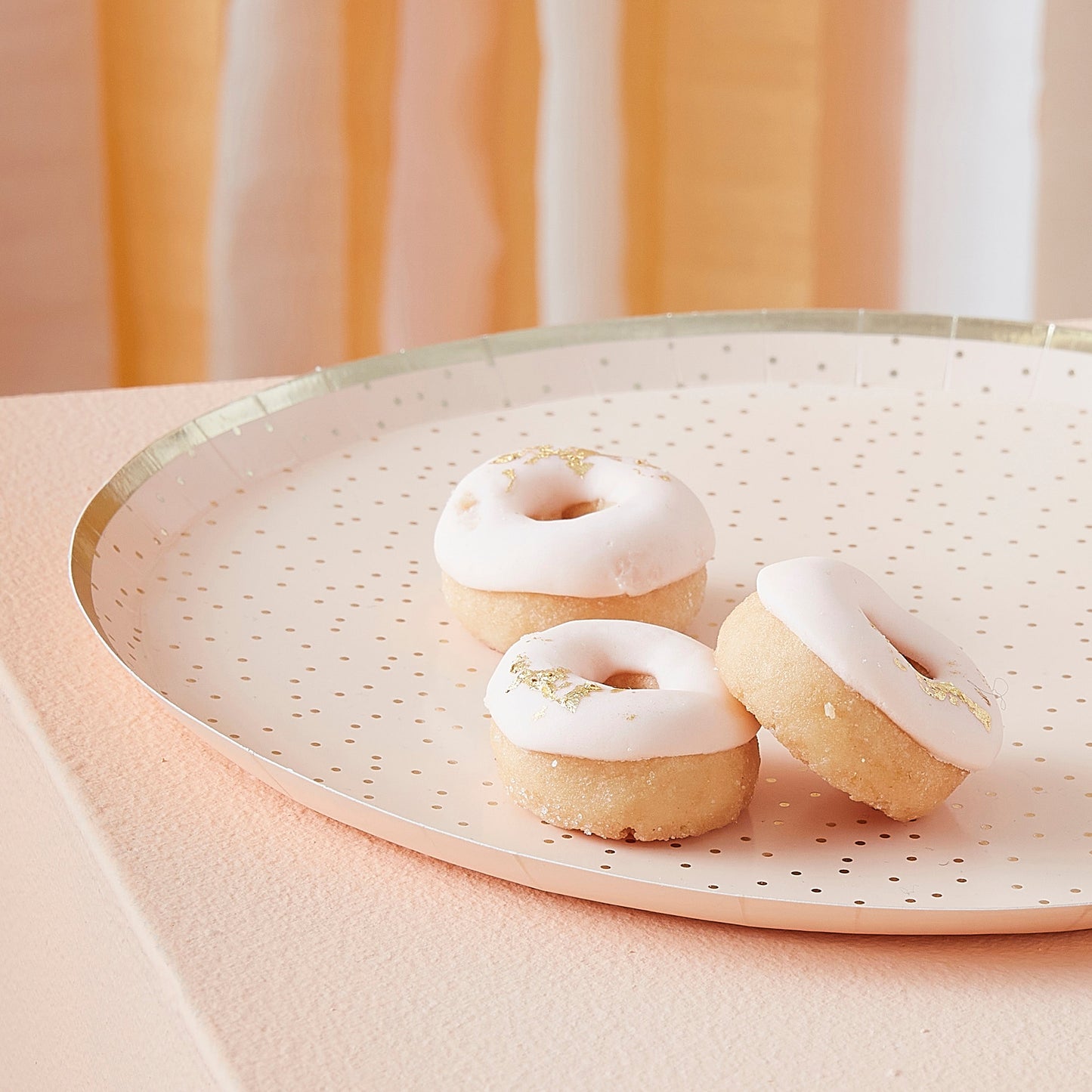 Peach and Gold Party Plates- 5 Inner Pack