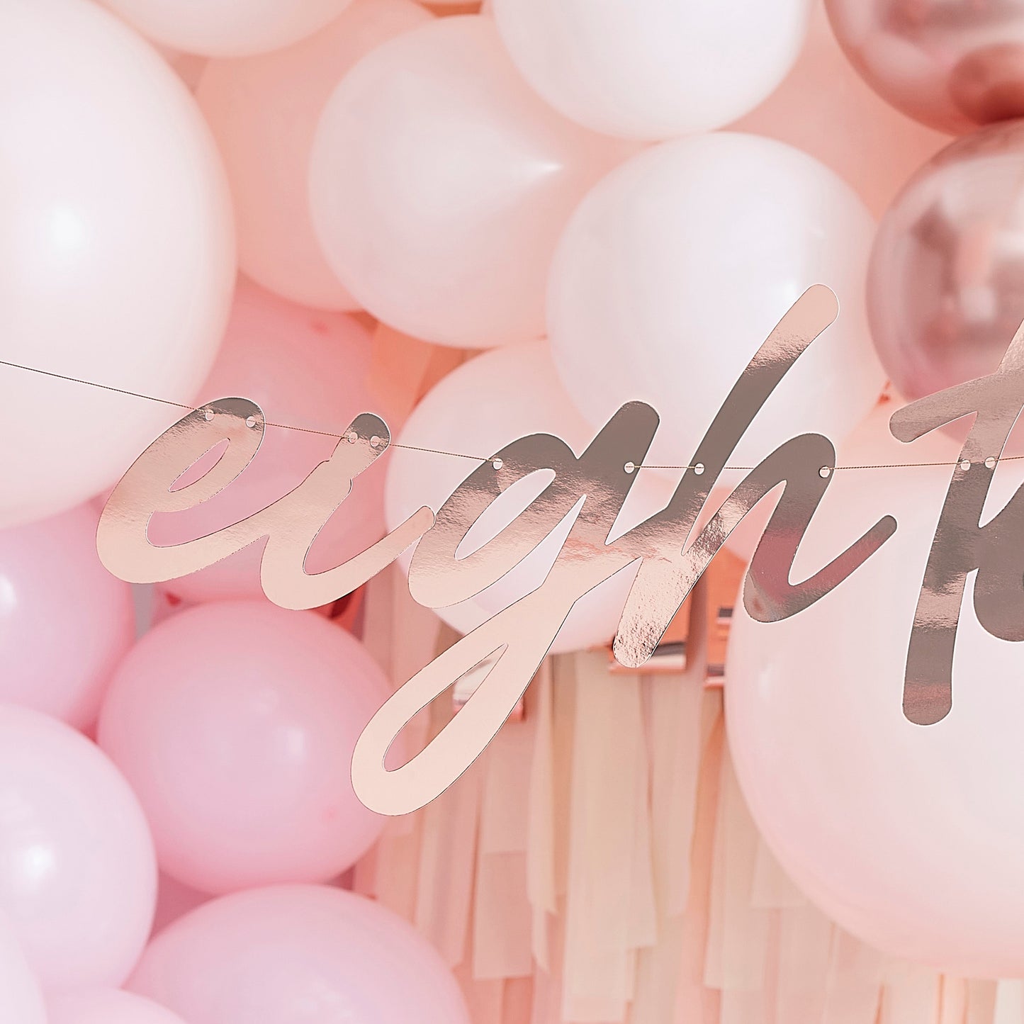 18th Rose Gold Happy Birthday Banner Bunting- 5 Inner Pack